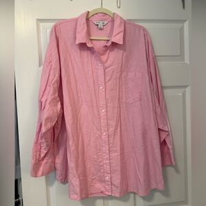 Old Navy NWOT Pink Button Up Boyfriend Shirt Size XXL